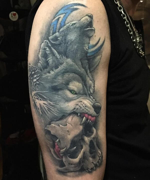 14 Wolf Skull Tattoo Ideas For Men & Women | PetPress