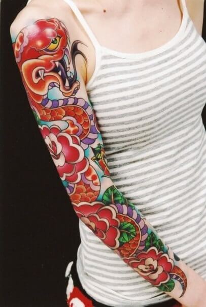 28 Snake Tattoos On Sleeve - Arm Tattoo Designs & Ideas | PetPress Perfect Japanese Tattoos