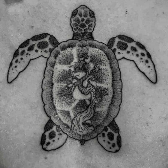 12+ Black and White Sea Turtle Tattoo Designs | PetPress