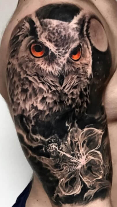 12+ Best Owl Shoulder Tattoo Designs | PetPress