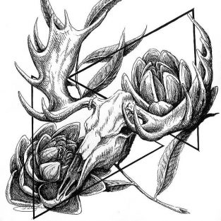 10+ Best Moose Skull Tattoo Designs | PetPress