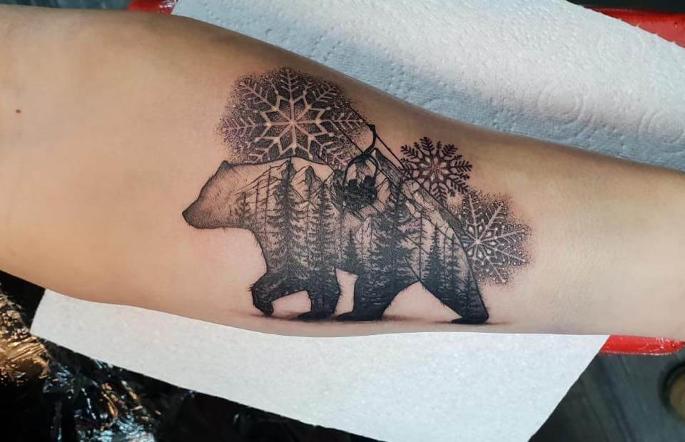 10+ Best Bear Silhouette Tattoo Designs | PetPress