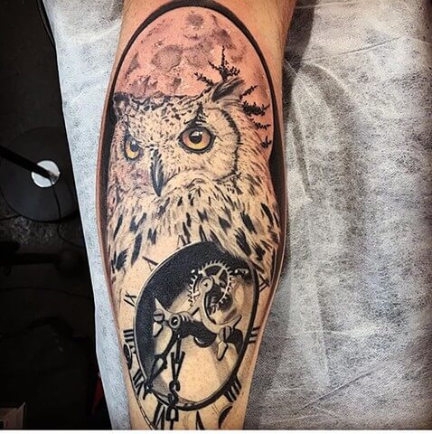 12+ Adorable Owl and Moon Tattoo Ideas | PetPress
